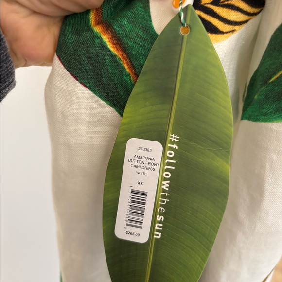 Farm Rio  Green Leaf Backless Dress - Picture 6 of 7